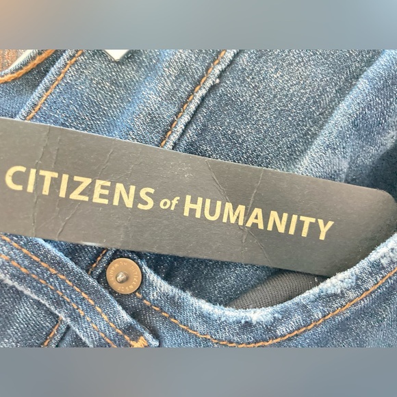 Blue jeans distressed Citizen of Humanity soft stretchy jeans Jr bootcut 32/31 - Picture 9 of 9